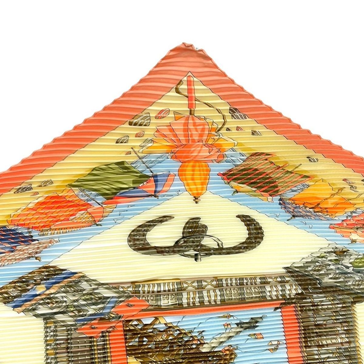Hermes Scarf Silk Pleats Charmes Des Plages Normandes Charm of the Normandy — view 4