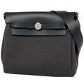 Hermes Herbag Zip 20 Toile Hunter Shoulder Bag Canvas Gray