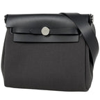 Hermes Herbag Zip 20 Toile Hunter Shoulder Bag Canvas Gray