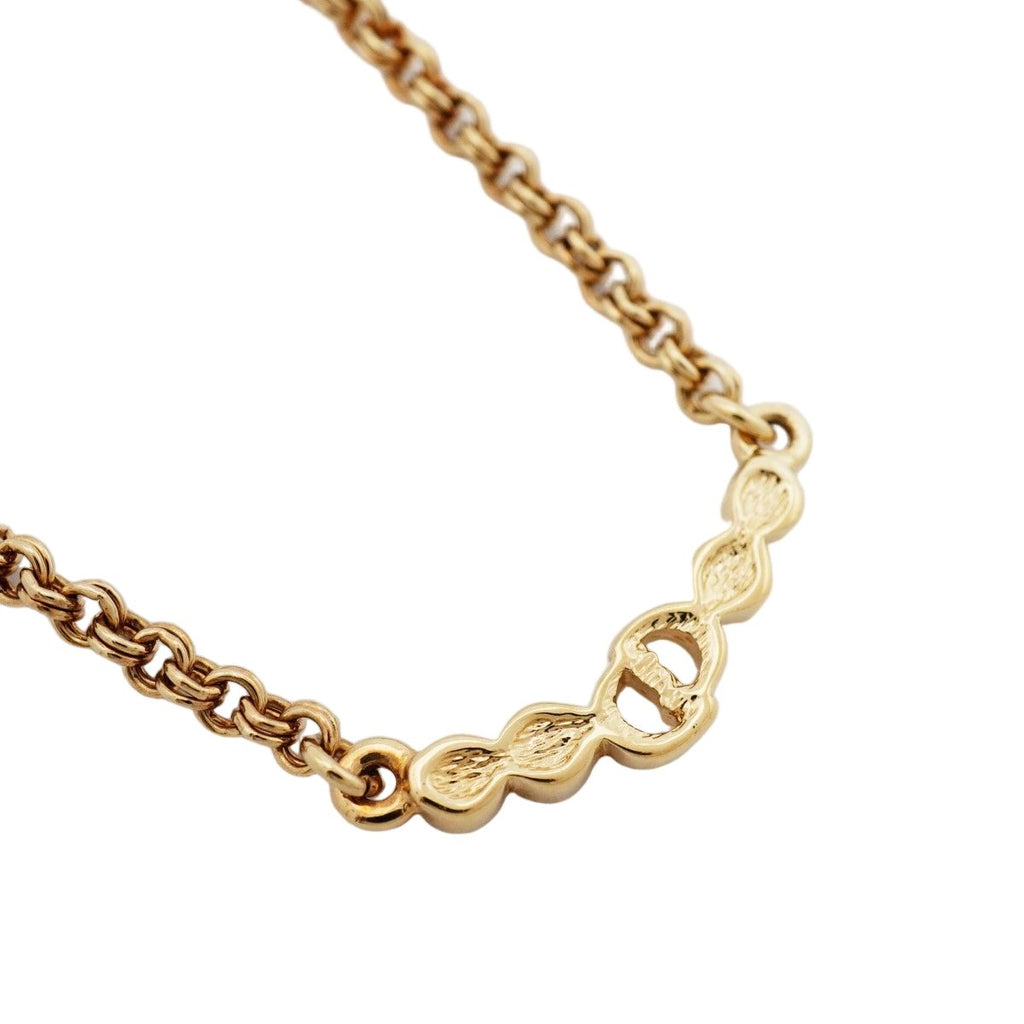 Dior Necklace CD Logo Gold Plated Rhinestone — view 2