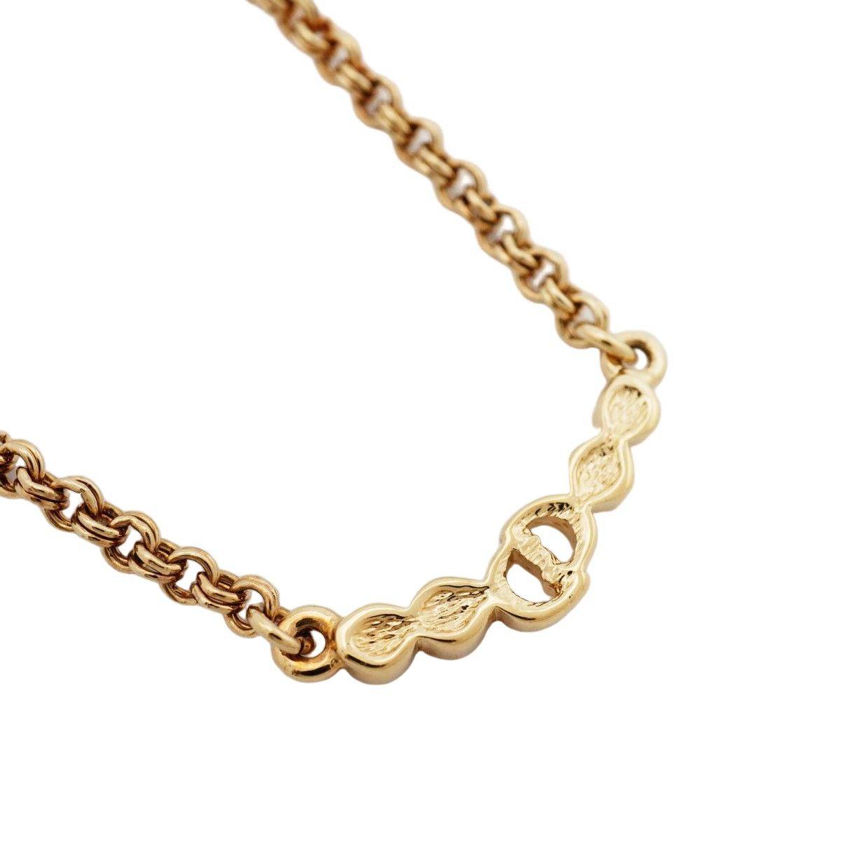 Dior Necklace CD Logo Gold Plated Rhinestone — view 2