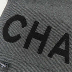 Chanel Shawl Aaa623 Gray Black 2025 Cruises Cashmere Logo Simple — view 4