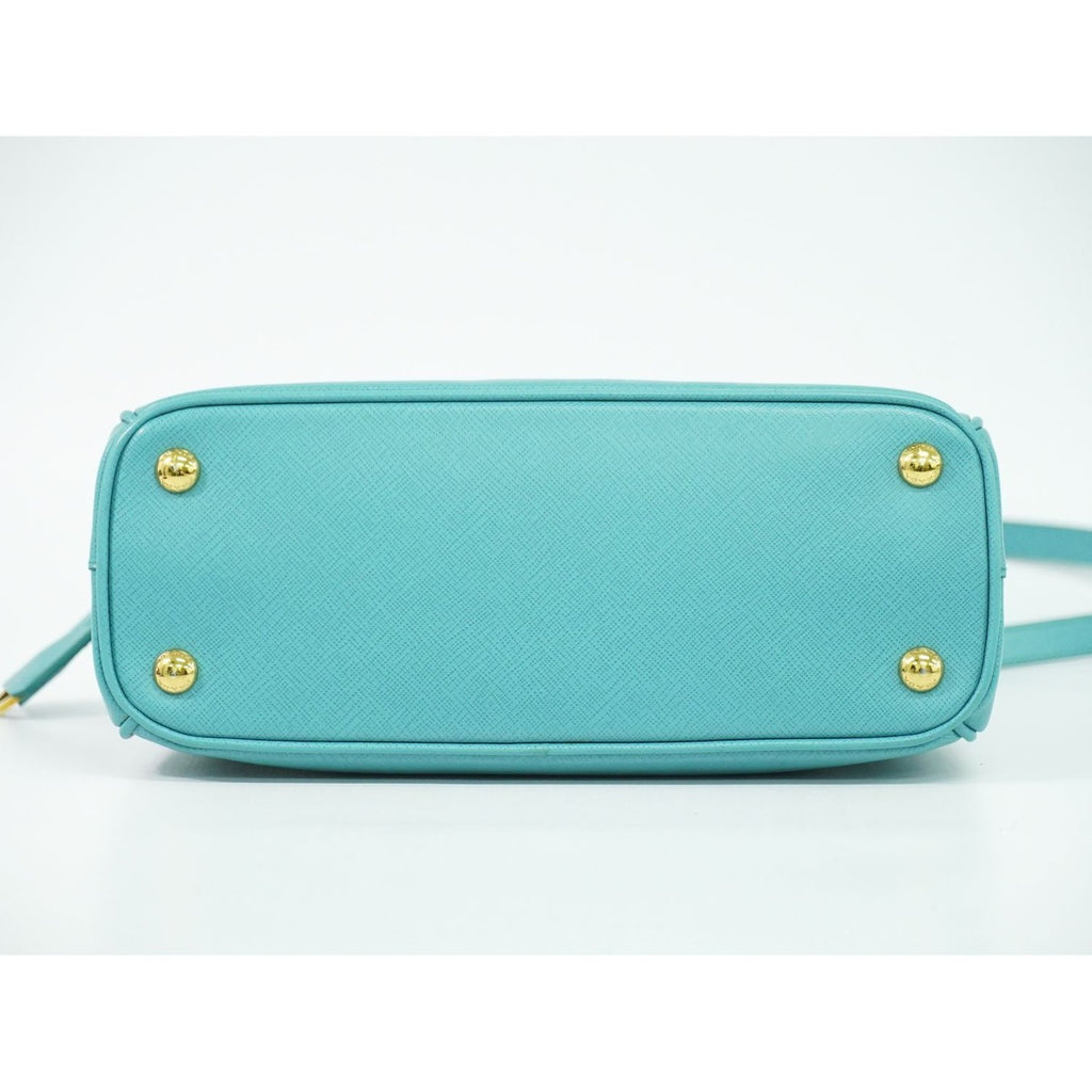 Prada Saffiano Leather 2-Way Shoulder Bag Pochette Turquoise — view 3
