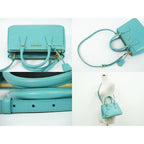 Prada Saffiano Leather 2-Way Shoulder Bag Pochette Turquoise — view 6