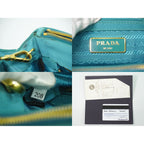 Prada Saffiano Leather 2-Way Shoulder Bag Pochette Turquoise — view 9