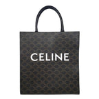 Celine Tote Shoulder Bag Medium Vertical Cabas Triomphe Black Brown