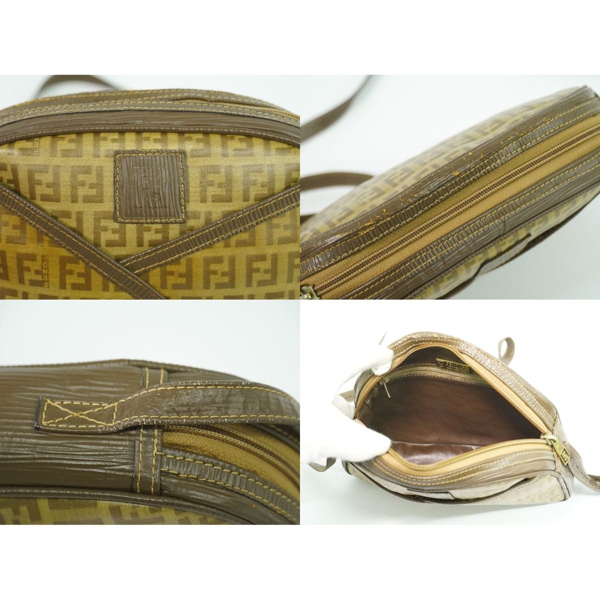 Fendi Zucca Shoulder Bag Pochette Brown — view 8
