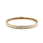 Hermes Uni Metal Enamel Ivory Gold Bangle Bracelet