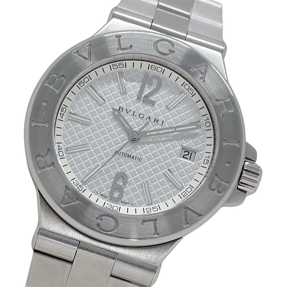 Bvlgari Watch Diagono Date Automatic Winding at Stainless Steel Silver Polished