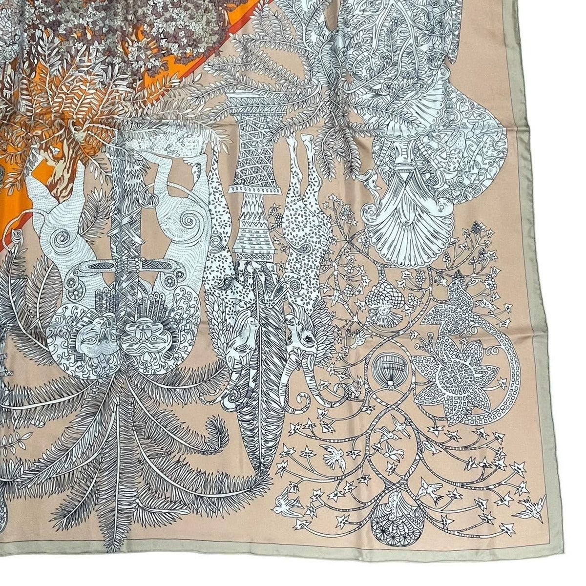 Hermes Scarf Silk Carre 140 les Legendes de L'arbre Tree Legend Orange Box — view 6