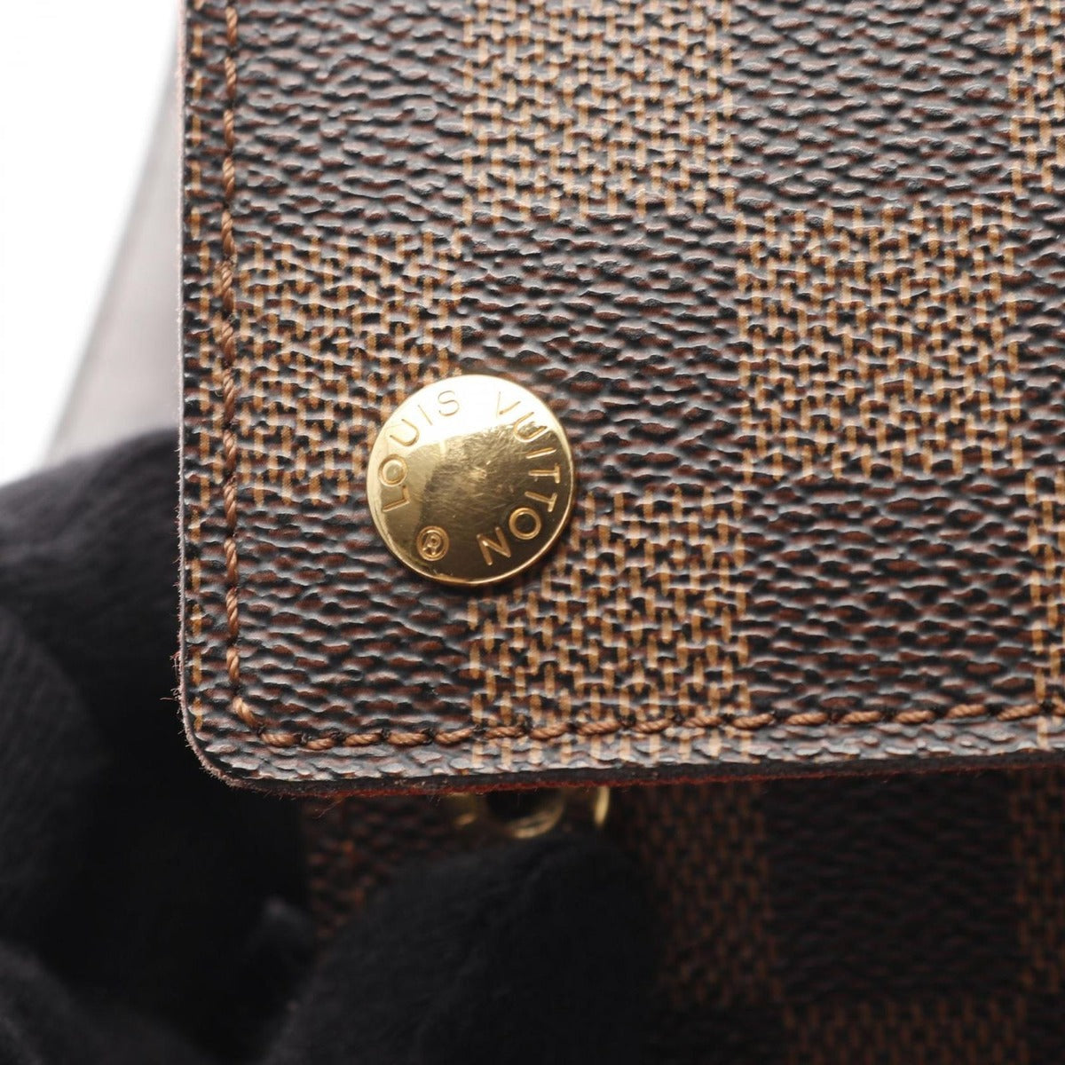Louis Vuitton Shoulder Bag Portobello Canvas Leather Ebene Brown — view 7