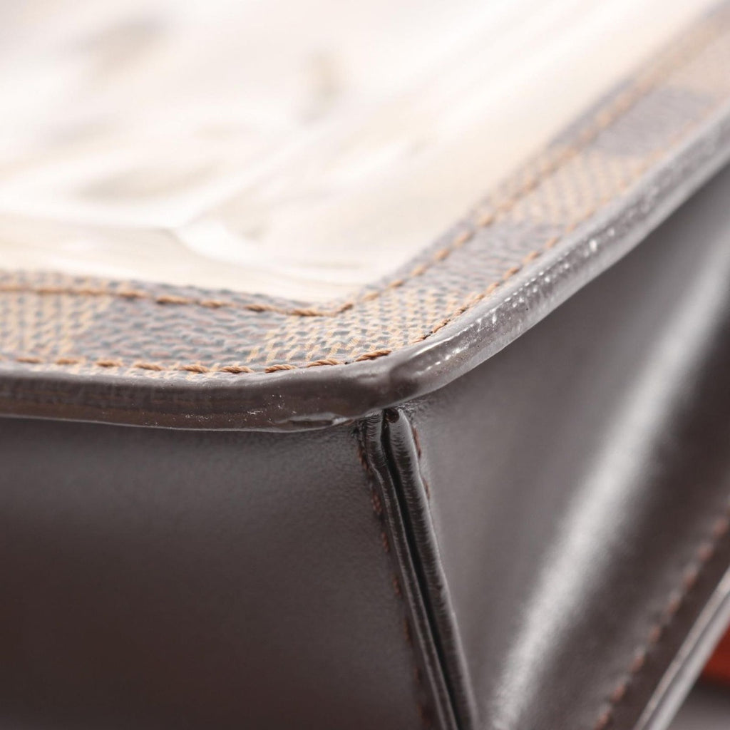 Louis Vuitton Shoulder Bag Portobello Canvas Leather Ebene Brown — view 9
