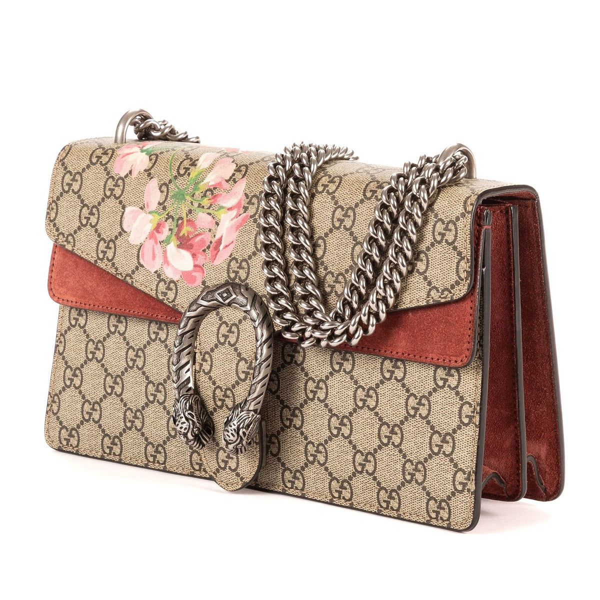 Gucci Blooms Dionysus Beige Burgundy Supreme Canvas Shoulder Bag — view 2