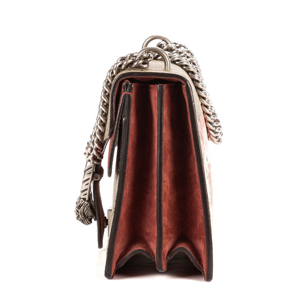 Gucci Blooms Dionysus Beige Burgundy Supreme Canvas Shoulder Bag — view 3