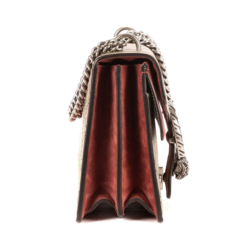 Gucci Blooms Dionysus Beige Burgundy Supreme Canvas Shoulder Bag — view 4