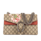 Gucci Blooms Dionysus Beige Burgundy Supreme Canvas Shoulder Bag