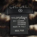 Chanel Scarf Cashmere White Brown — view 3