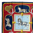Hermes Scarf Silk Carre 90 Grand Apparat Dressed Horse Red — view 2
