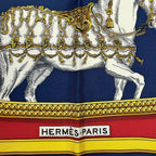 Hermes Scarf Silk Carre 90 Grand Apparat Dressed Horse Red — view 7