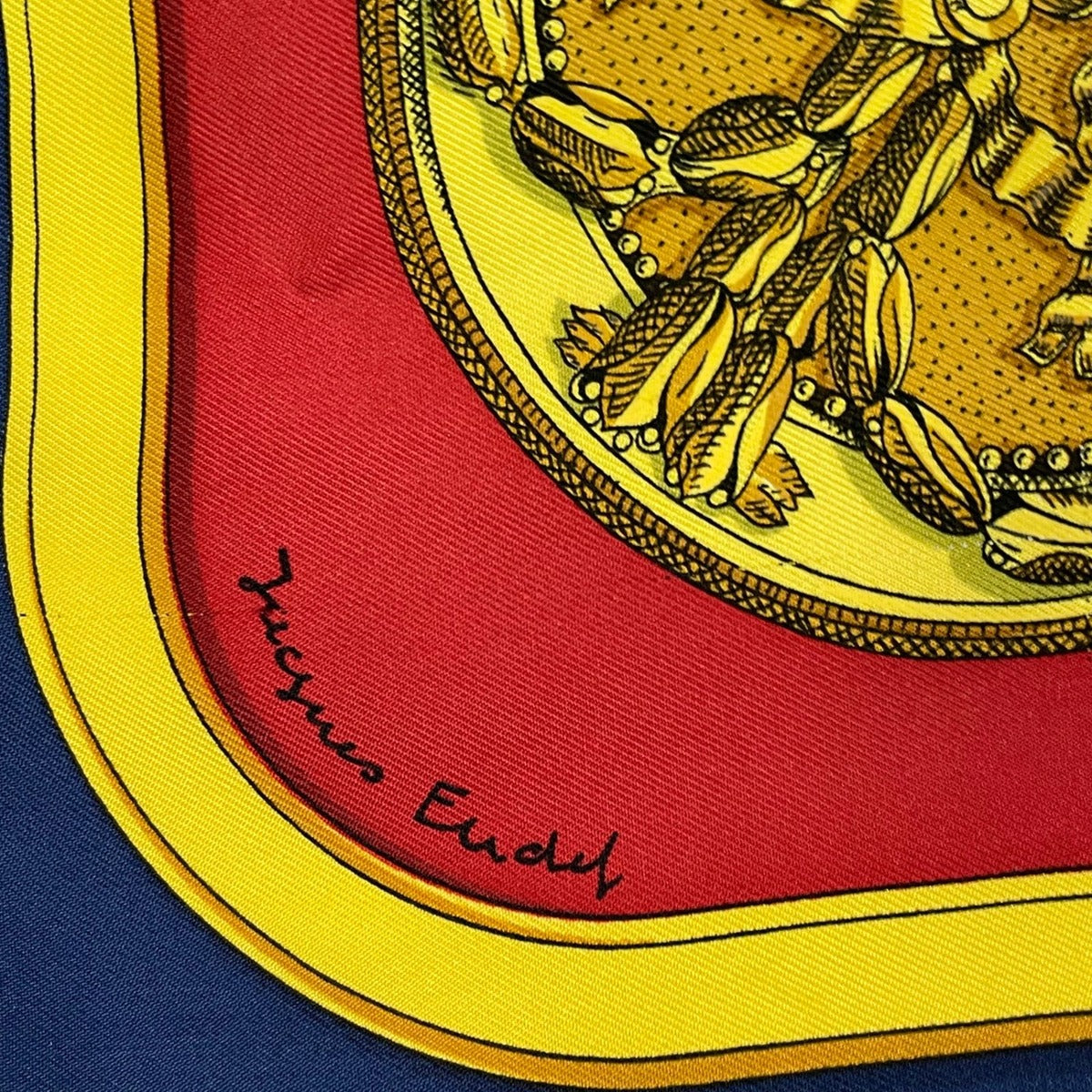 Hermes Scarf Silk Carre 90 Grand Apparat Dressed Horse Red — view 8