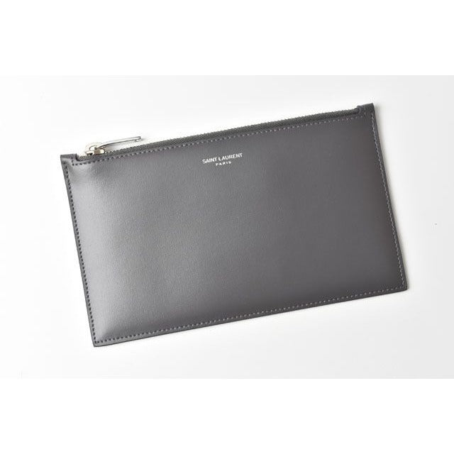 Saint Laurent Paris Flap Pouch Clutch Bag Gray W20 — view 9