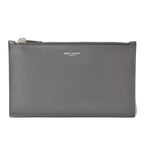 Saint Laurent Paris Flap Pouch Clutch Bag Gray W20