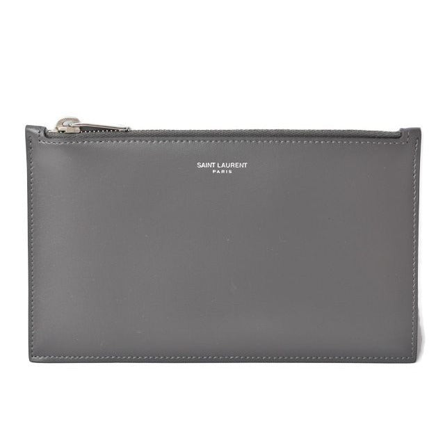 Saint Laurent Paris Flap Pouch Clutch Bag Gray W20
