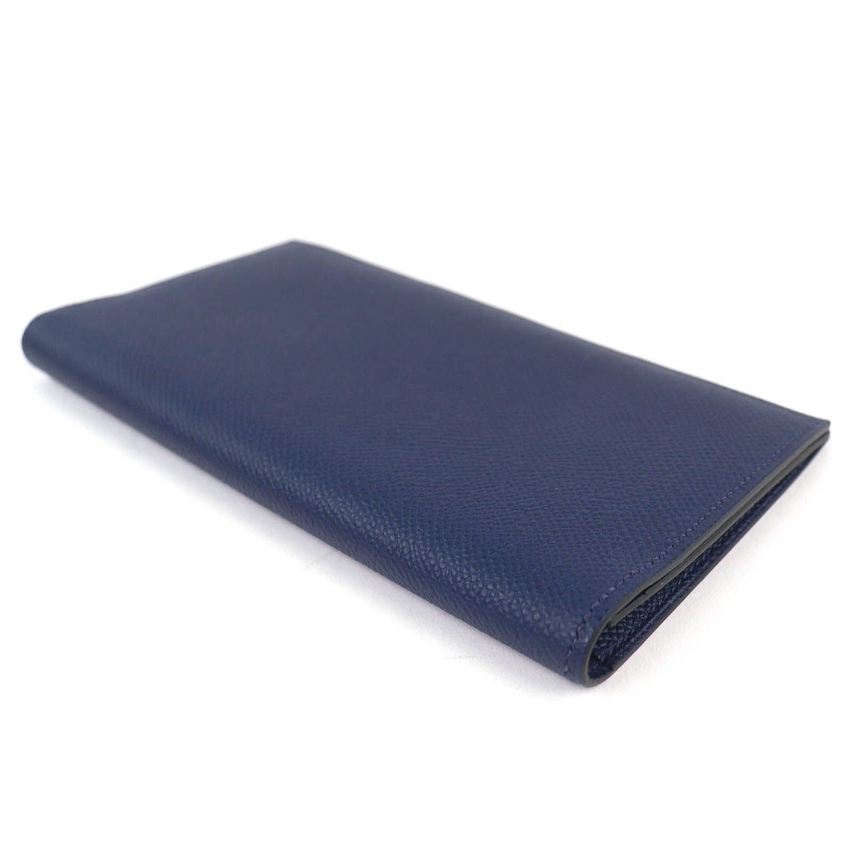 Hermes Mc2 Fleming Veau Epsom Bifold Wallet Billfold Navy — view 4