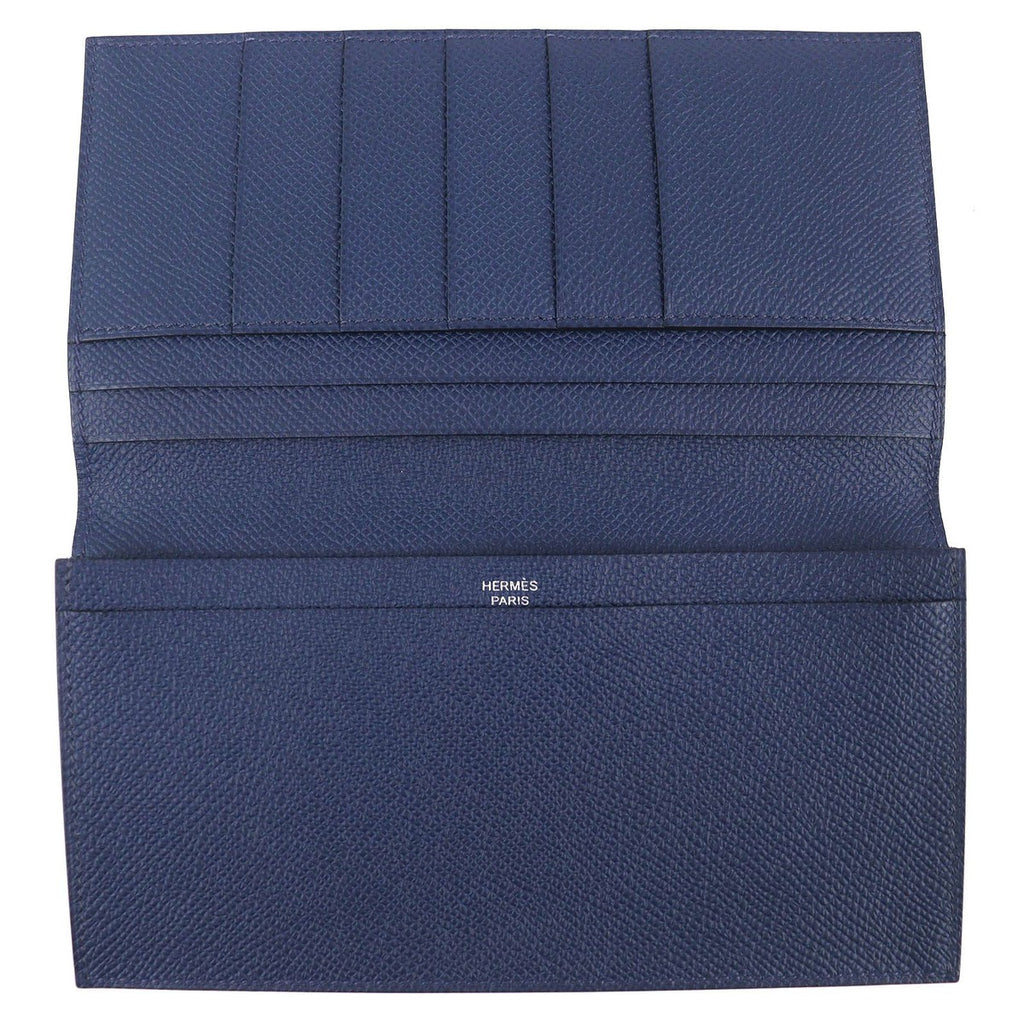 Hermes Mc2 Fleming Veau Epsom Bifold Wallet Billfold Navy — view 5