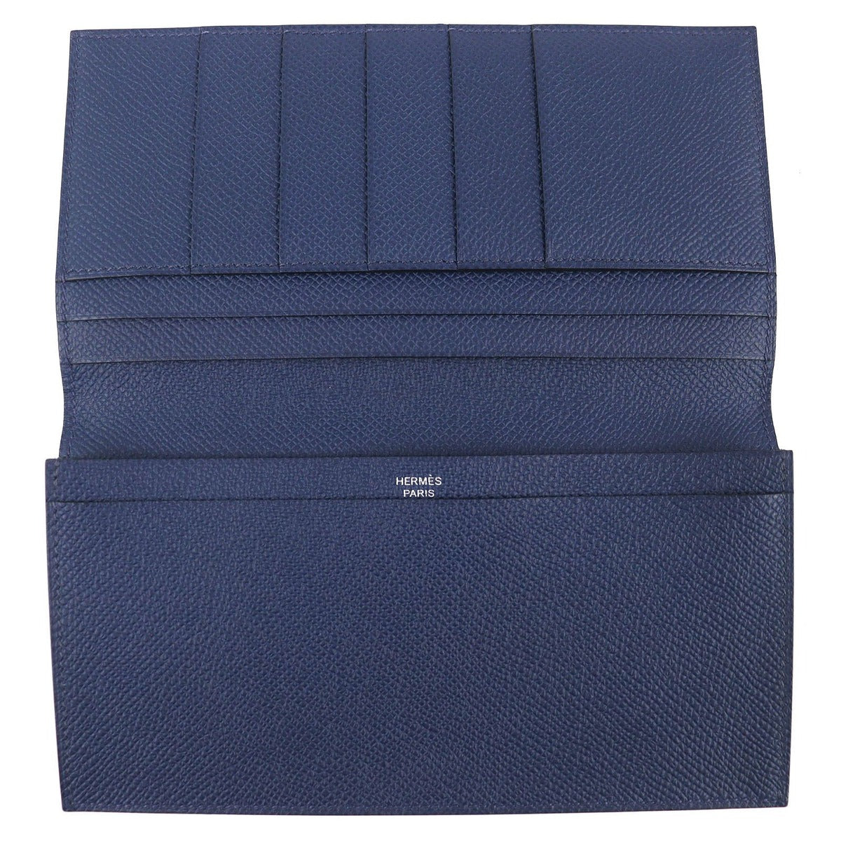 Hermes Mc2 Fleming Veau Epsom Bifold Wallet Billfold Navy — view 5