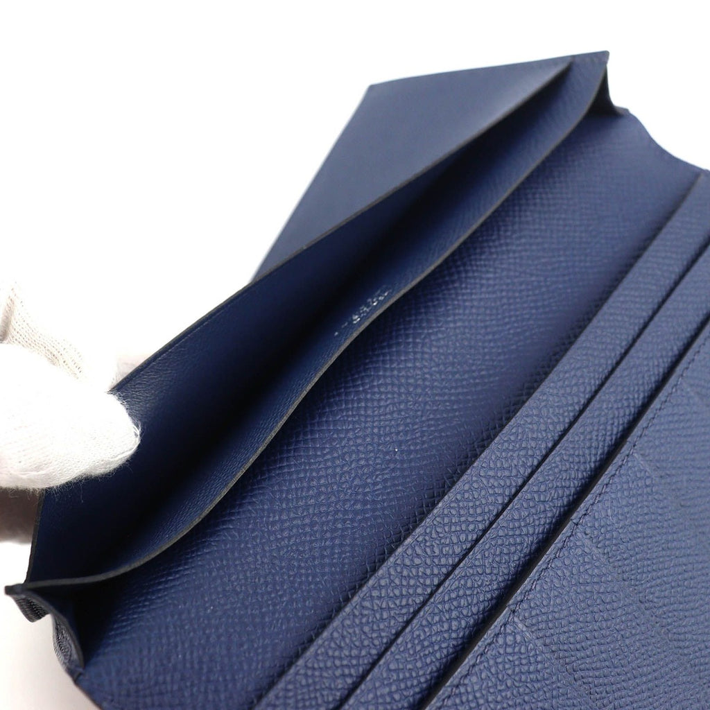 Hermes Mc2 Fleming Veau Epsom Bifold Wallet Billfold Navy — view 6