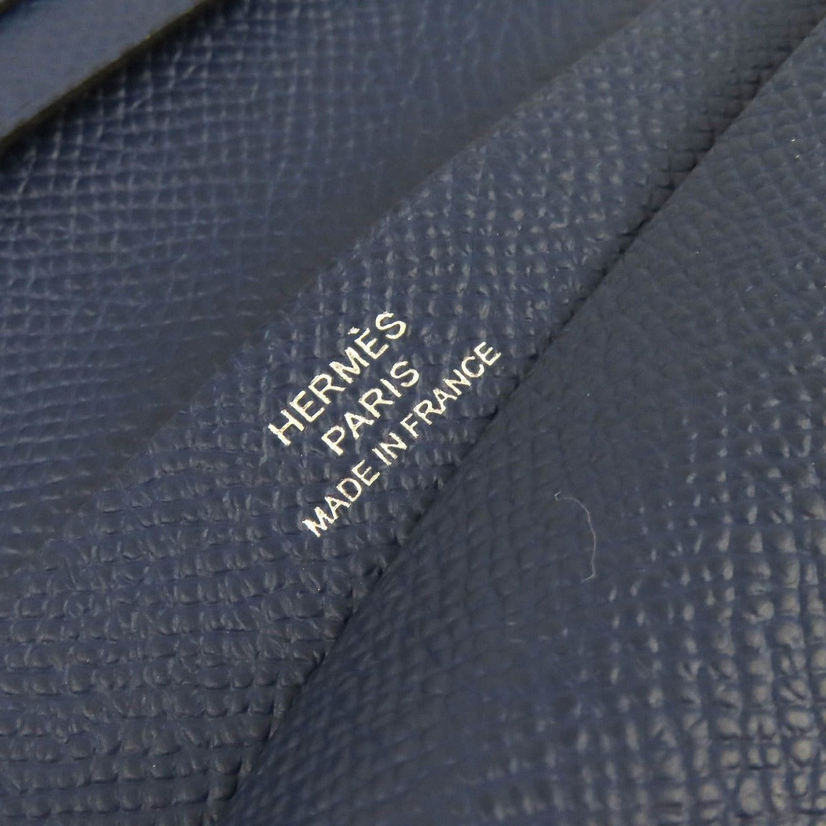 Hermes Mc2 Fleming Veau Epsom Bifold Wallet Billfold Navy — view 8