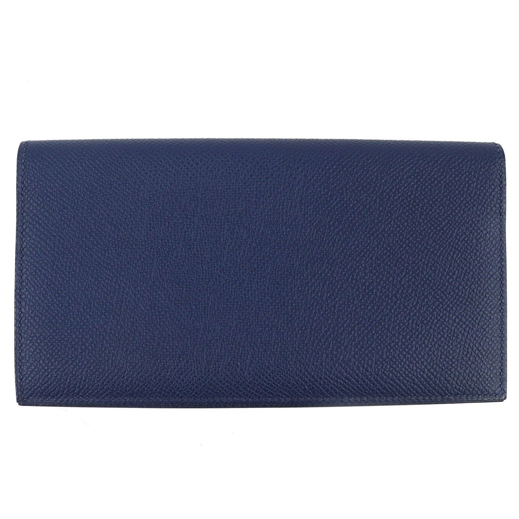 Hermes Mc2 Fleming Veau Epsom Bifold Wallet Billfold Navy