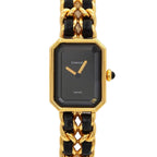 Chanel Premiere XL Vintage Watch Black Gold Quartz