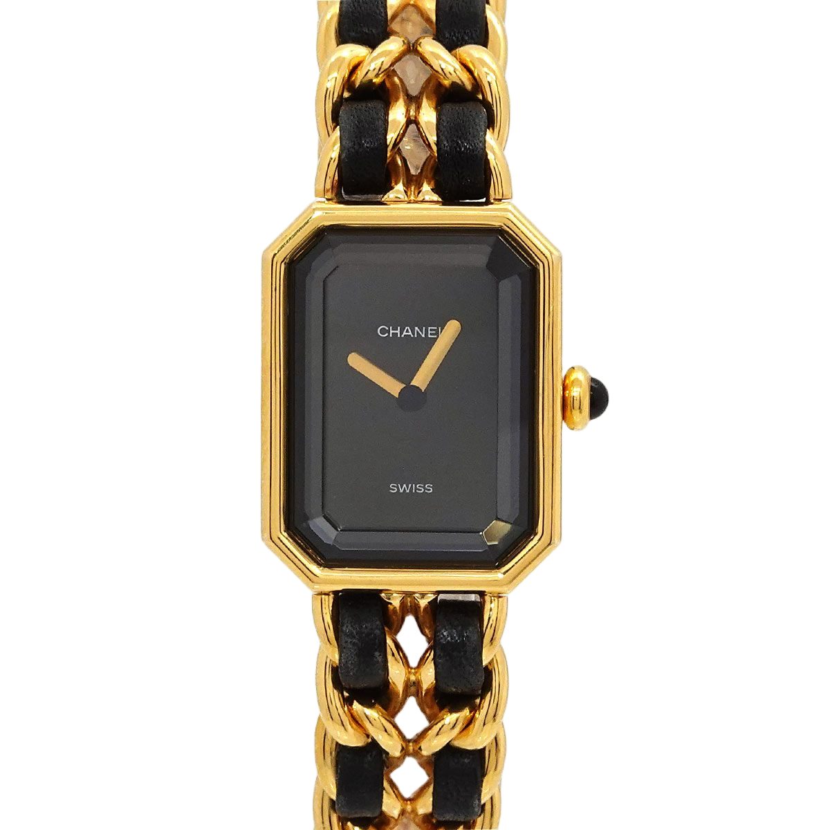 Chanel Premiere XL Vintage Watch Black Gold Quartz