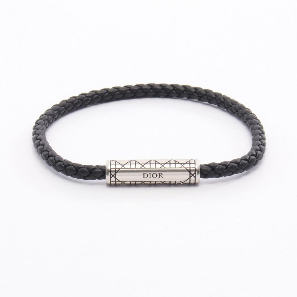 Dior Bracelet Cannage Braid Leather Black