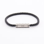 Dior Bracelet Cannage Braid Leather Black