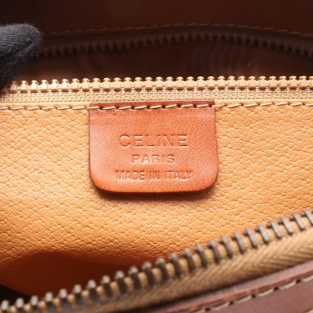 Celine Tote Macadam Dark Brown Canvas Leather Handbag — view 4