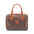 Celine Tote Macadam Dark Brown Canvas Leather Handbag