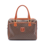 Celine Tote Macadam Dark Brown Canvas Leather Handbag