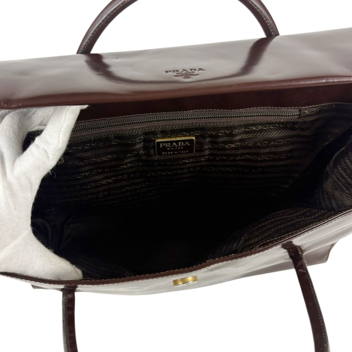 Prada Top Handle Tote Logo — view 8