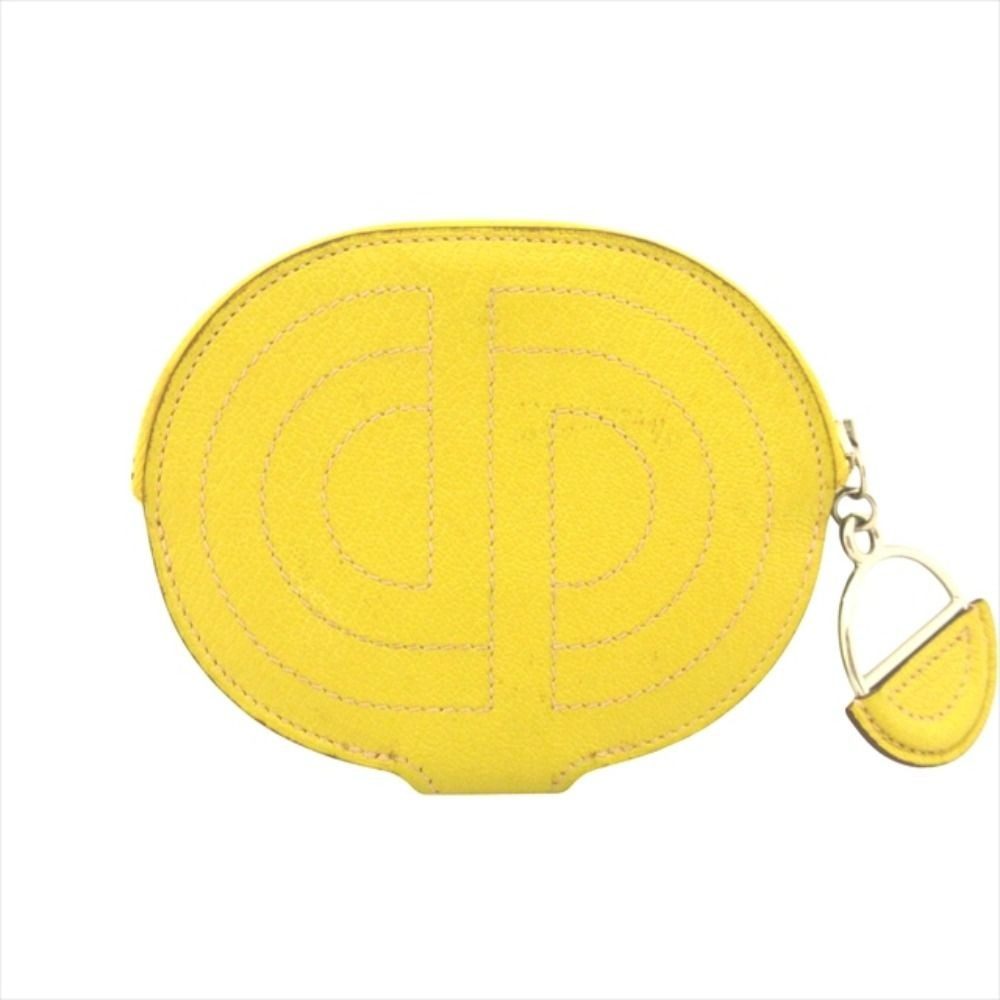 Hermes in the Loop Coin Case Wallet Purse Card Chaine D'ancre Leather Yellow