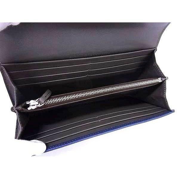 Fendi Peekaboo Leather Bifold Wallet Billfold Coin Purse Navy — view 4