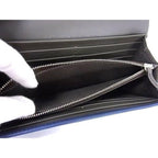 Fendi Peekaboo Leather Bifold Wallet Billfold Coin Purse Navy — view 5