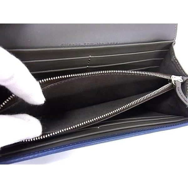Fendi Peekaboo Leather Bifold Wallet Billfold Coin Purse Navy — view 5