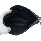 Christian Dior Clutch Bag Second Small Pouch Logo Oblique Nylon Navy — view 4