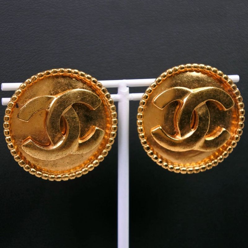 Chanel Coco Mark Gold Plated And Colored Stones 96 A 27.8 g Earrings — view 2