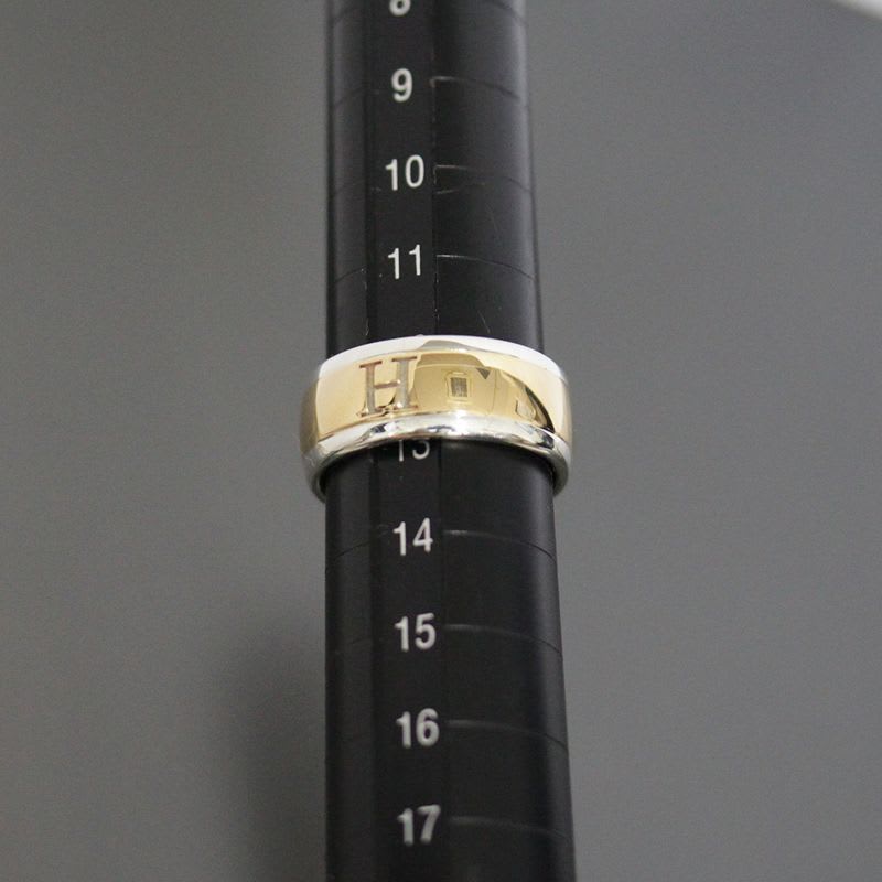Hermes H Logo Ring No 12.5 SV 925 AU 750 Combi E1400 — view 7