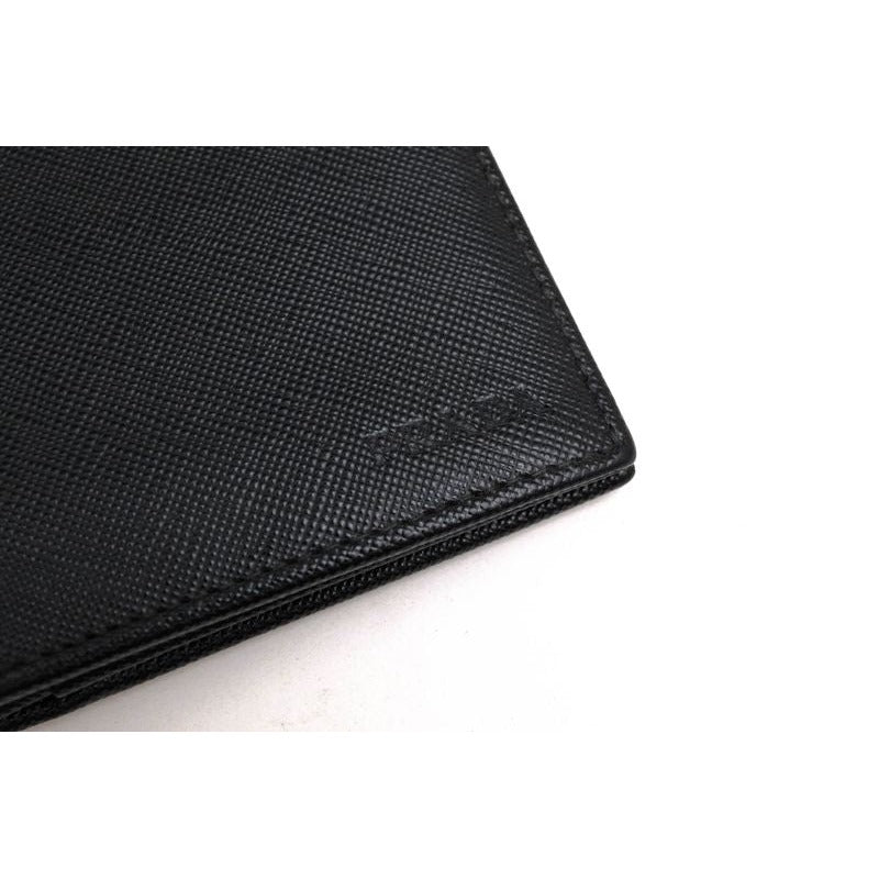 Prada Long Wallet Men Leather Black 2 Mv836 Portafverticgrande with Coin — view 5