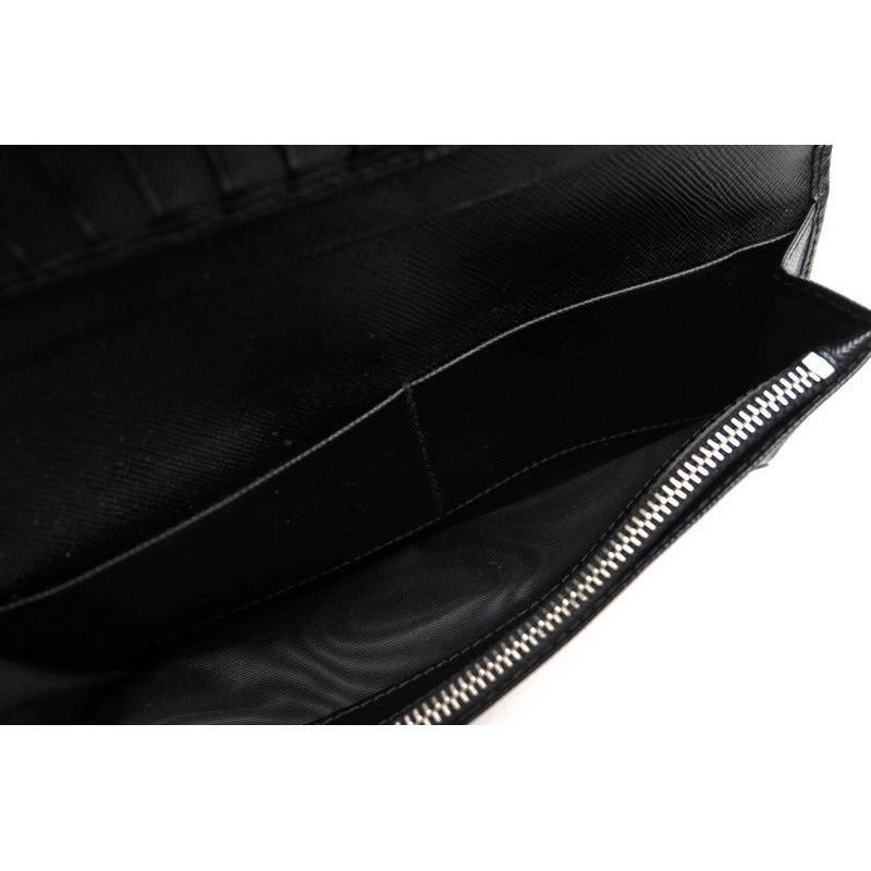 Prada Long Wallet Men Leather Black 2 Mv836 Portafverticgrande with Coin — view 8